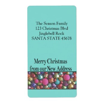 From Our New Home Colored Ornaments Label by PortoSabbiaNatale at Zazzle