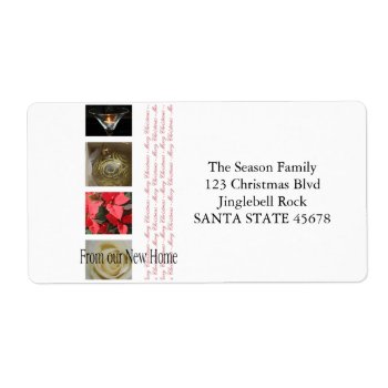 From Our New Home Winter Collage Label by PortoSabbiaNatale at Zazzle