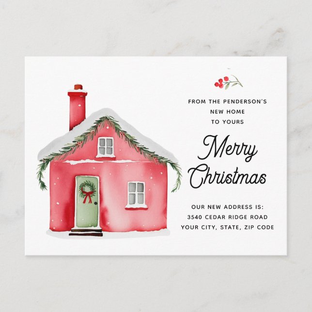 From Our New House to Yours Merry Christmas Photo Holiday Postcard (Front)