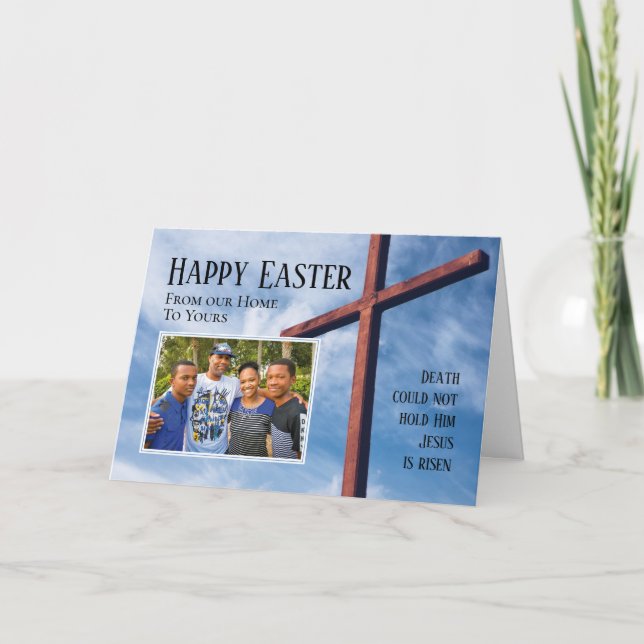 From Ours To Yours Christian HAPPY EASTER Photo Holiday Card (Front)