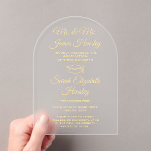 From Parents Elegant Gold Graduation Announcement