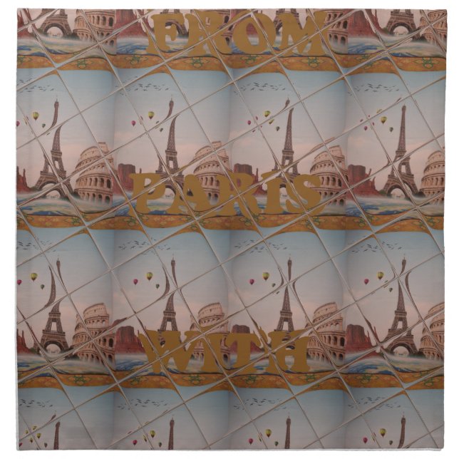 From Paris With Love blue sky colors Cloth Napkin (Front)