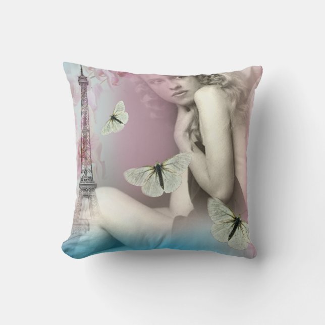 From Paris with Love Throw Pillow (Front)