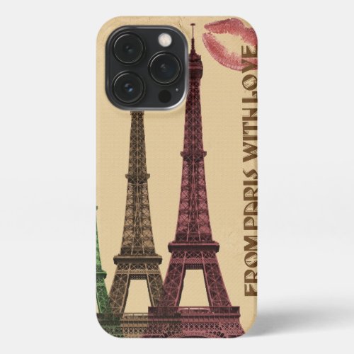 From Paris With Love Vintage Eiffel tower  iPhone 13 Pro Case