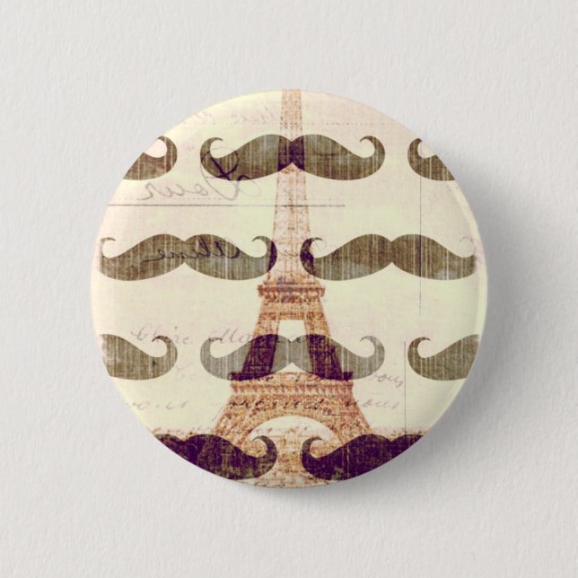 From Paris with mustache Button (Front)