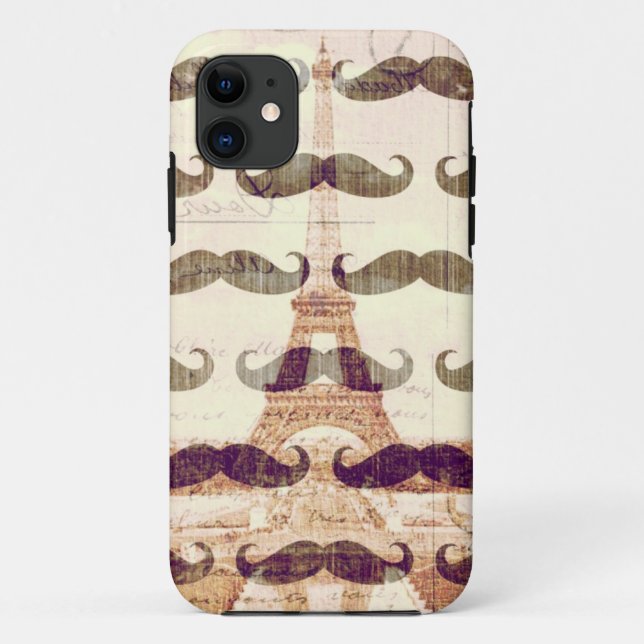 From Paris with mustache Case-Mate iPhone Case (Back)