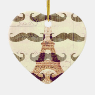 From Paris with mustache Ceramic Ornament