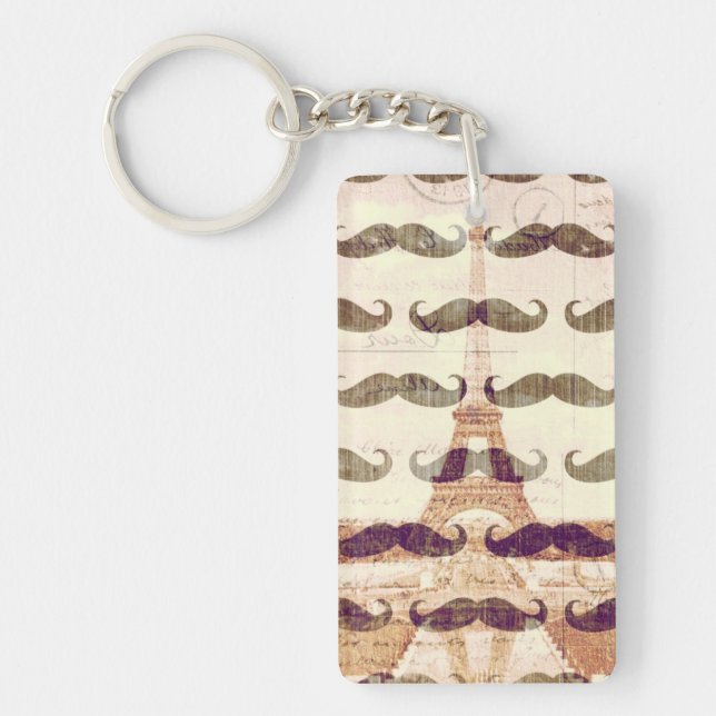 From Paris with mustache Keychain (Front)