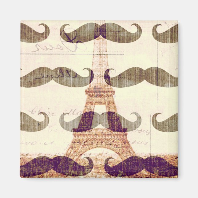 From Paris with mustache Magnet (Front)