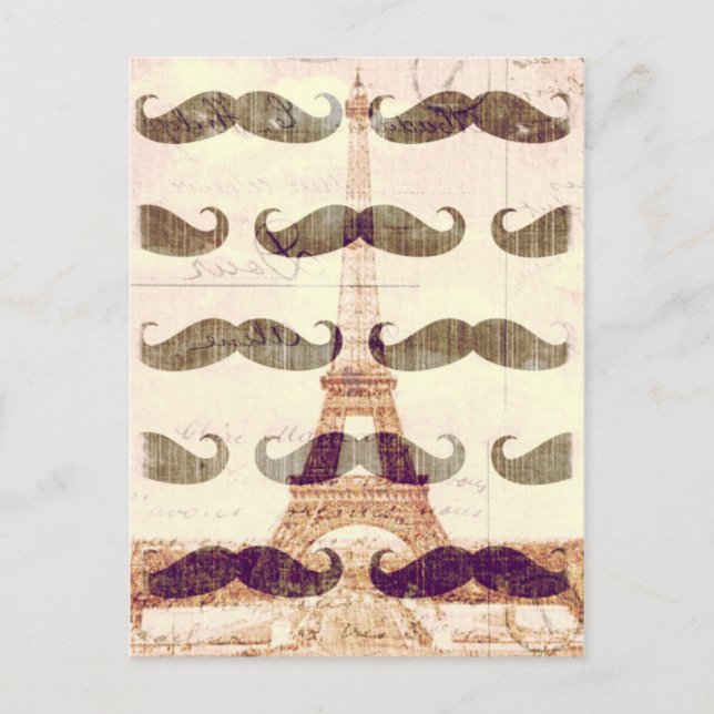 From Paris with mustache Postcard (Front)