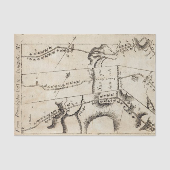 From Philadelphia to Annapolis Md 56 Tissue Paper (Front)