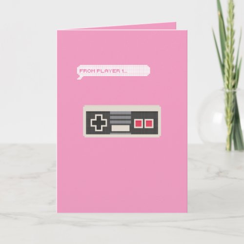 From Player 1 to Player 2 Gamer Valentines Day Holiday Card