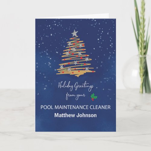 From Pool Maintenance Cleaner Christmas Tree  Card