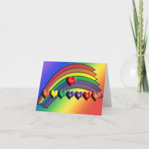 From Rainbow Hearts Blank Card Colors