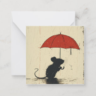 From Raindrops to Reflections: Minimalist Mouse Note Card