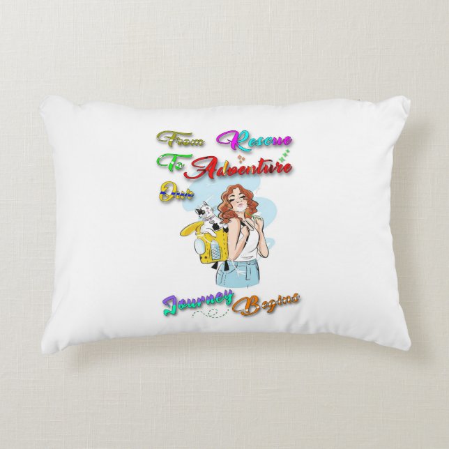 From Rescue To Adventure Our Journey Begins Paws Accent Pillow (Front)