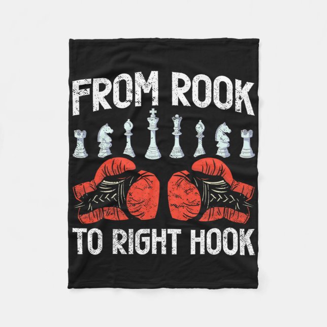 From Rook To Right Hook Chess Boxing Fusion  Fleece Blanket (Front)