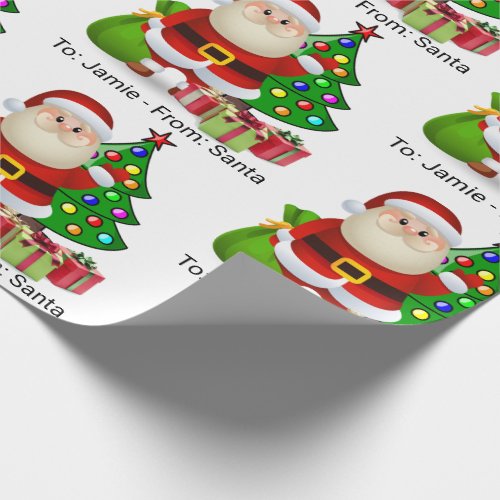 From Santa Add Childs Name Custom Christmas  Wrapping Paper