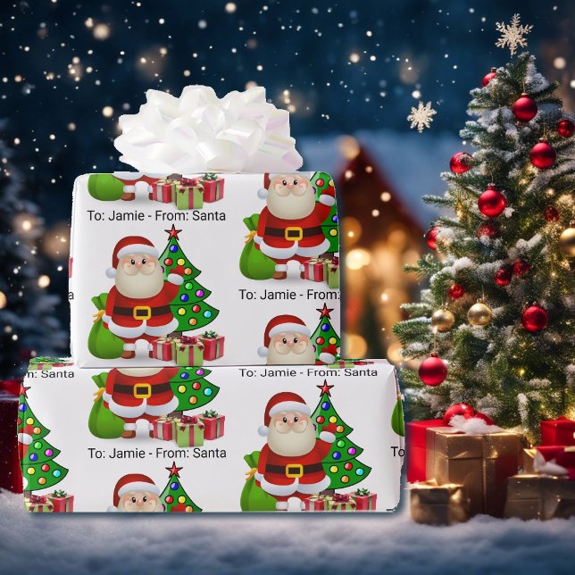 From Santa Add Child's Name Custom Christmas  Wrapping Paper (Creator Uploaded)