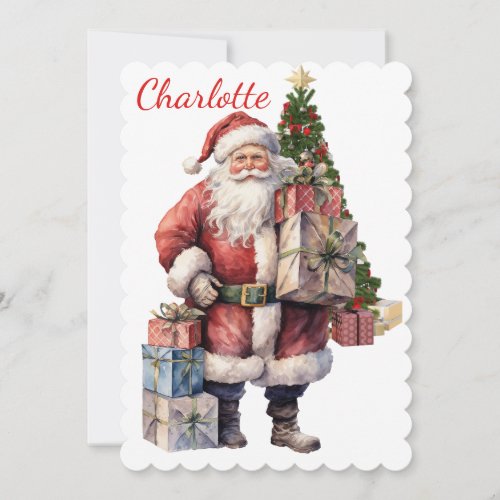 From Santa Add Childs Name Your Text Christmas Holiday Card