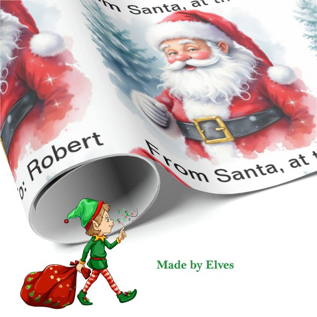 From Santa At the North Pole Add Child's Name Roll Wrapping Paper (Creator Uploaded)
