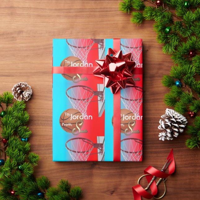 From Santa Basketball Wrapping Paper (Holiday Gift)