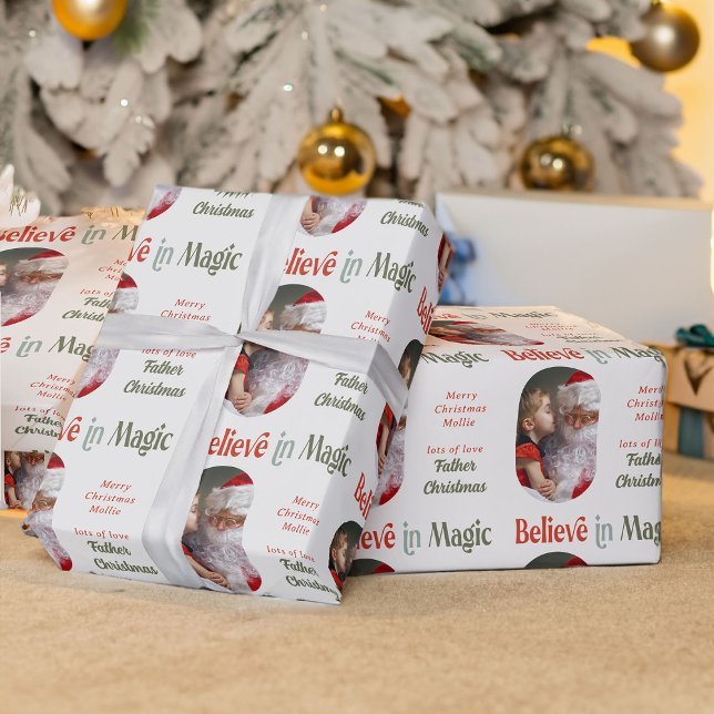 From Santa Believe in Magic Rounded Lozenge Photo Wrapping Paper (From Santa photo wrapping paper from Rounded Lozenge Photo Collage collection)