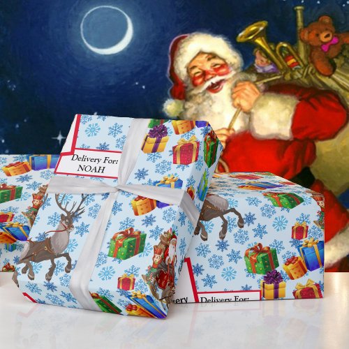 From Santa Childs Name North Pole Speedy Delivery Wrapping Paper