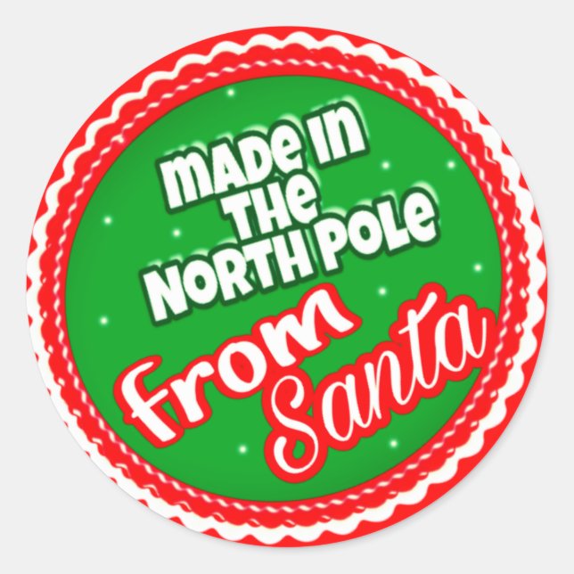 From Santa Christmas Classic Round Sticker (Front)
