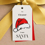 From Santa Christmas Santa Hat Sketch Gift Tags<br><div class="desc">Make some magic with these Santa's stationery gift tags featuring a bright red watercolor Christmas Santa hat sketch and your child's name.</div>