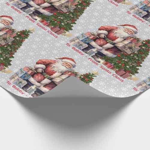 From Santa Claus Add Childs Name Boy or Girl Wrapping Paper