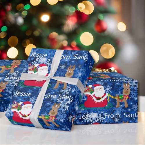 From Santa Claus Add Childs Name Christmas Wrappi Wrapping Paper