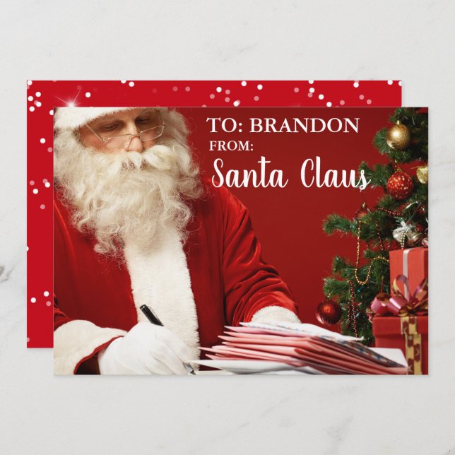 From Santa Claus ADD NAME Personalized S Holiday Card (Front/Back)