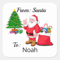 From Santa Claus Child's Name Gift Wrap Sticker