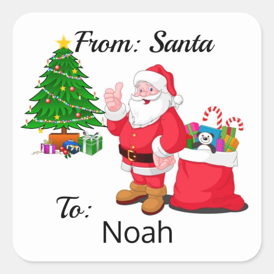 From Santa Claus Child's Name Gift Wrap Sticker