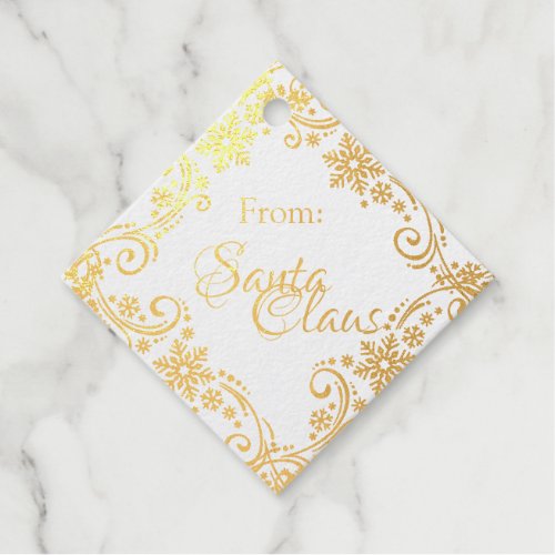 From Santa Claus Christmas Gift Snowflake Present  Foil Favor Tags