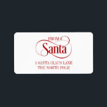 From Santa Claus Christmas Holiday Address Label<br><div class="desc">Personalize the custom text above. You can find additional coordinating items in our "From Santa Claus" collection.</div>