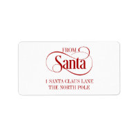 From Santa Claus Christmas Holiday Address Label
