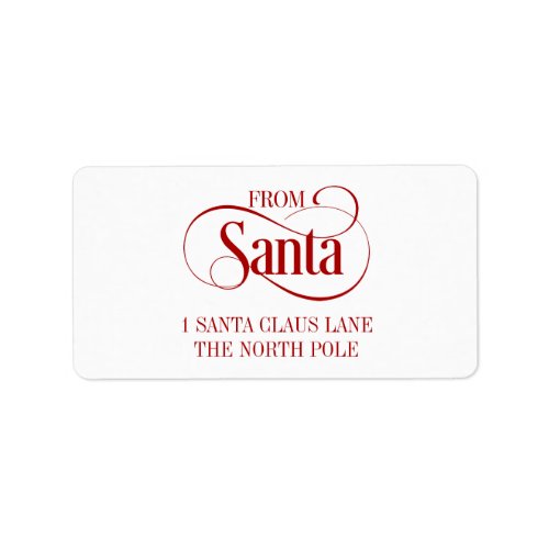 From Santa Claus Christmas Holiday Address Label