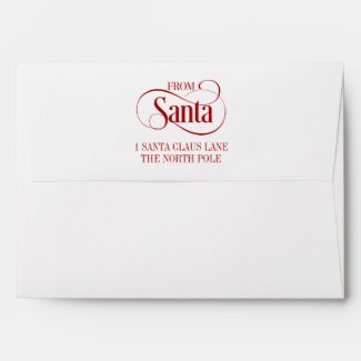 From Santa Claus Christmas Holiday Envelope
