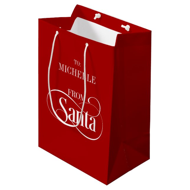 From Santa Claus Christmas Holiday Gift Bag (Front Angled)