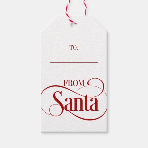From Santa Claus Christmas Holiday Gift Tags