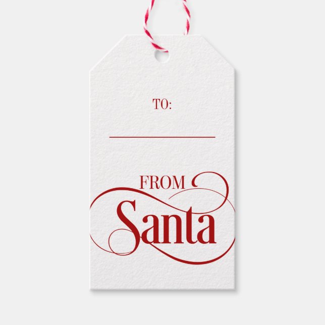 From Santa Claus Christmas Holiday Gift Tags (Front)