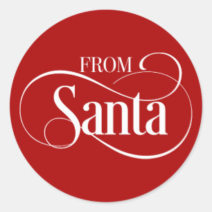 From Santa Claus Christmas Holiday Round Sticker