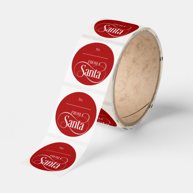 From Santa Claus Christmas Holiday Round Stickers (Roll)