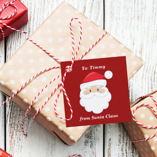 From Santa Claus Cute Custom Red Kids Christmas Favor Tags