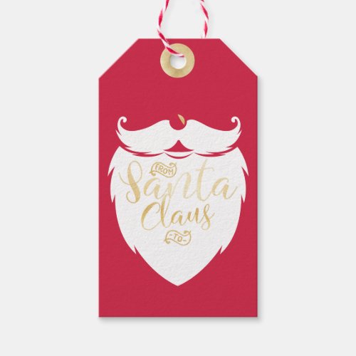 From Santa Claus  Cute Santa Beard Christmas Gift Tags