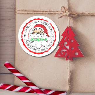 From Santa Claus Cute Special Delivery Children Classic Round Sticker