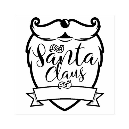 From Santa Claus  Fun Santa Beard Brush Script Rubber Stamp