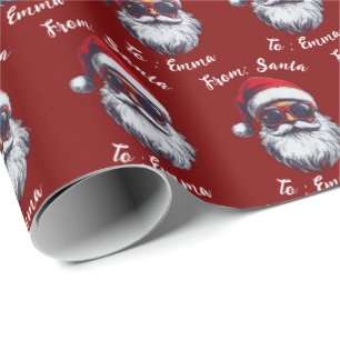 From Santa Claus Gift Wrap, Custom Santa Name Wrapping Paper